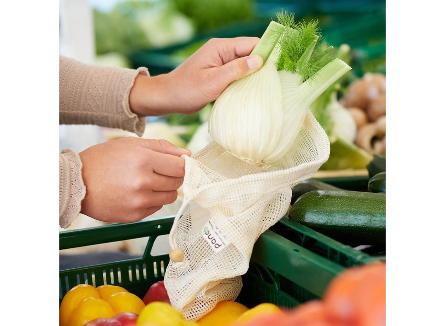 Pandoo - Gemüse & Obstnetze - 7 Stück - Wiederverwendbar - Nachhaltige Verpackungslösung