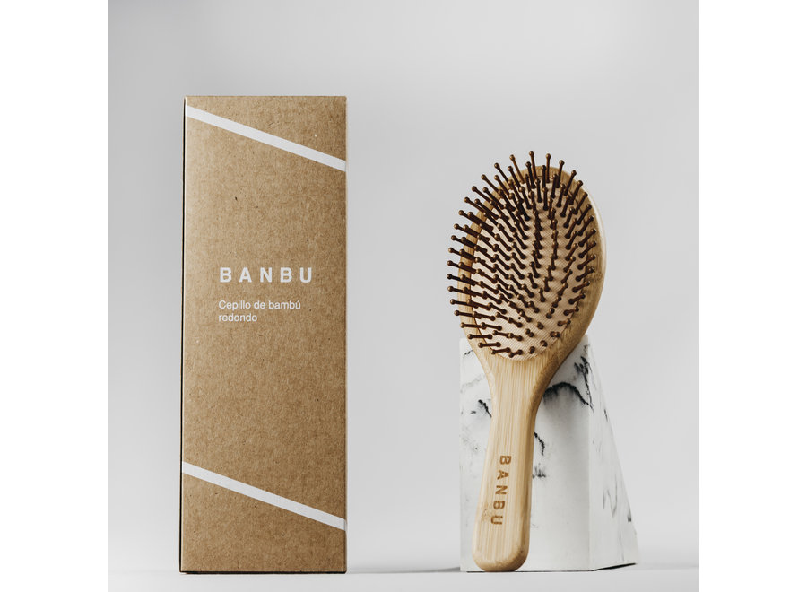 Banbu haarbostel – bamboe – Rond