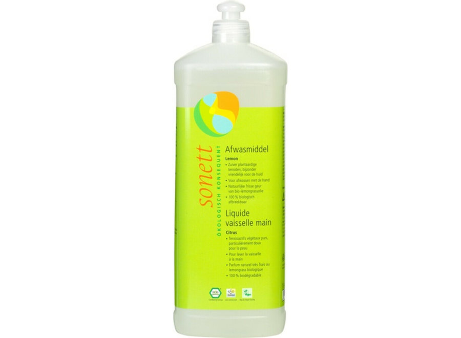 Liquide vaisselle citron - 1L - Nettoyage efficace avec des ingrédients biologiques et doux pour la peau