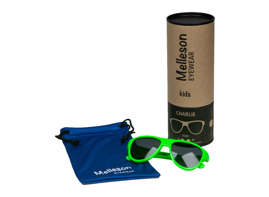 Melleson - Kindersonnenbrille Charlie - Serie - Maat S - Grün - UV400 Schutz - Leicht und bruchsicher