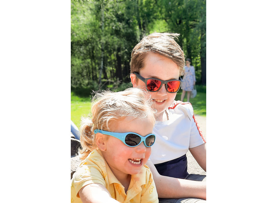 Children's sunglasses Dani 7+ years - size L - Dark gray with black / red revo coated lenses