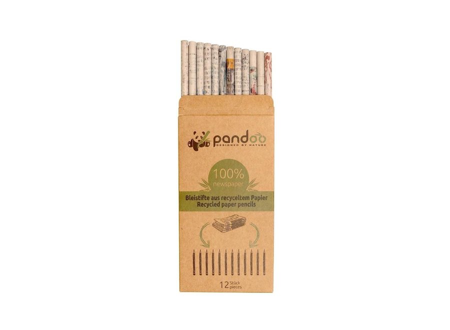 Pandoo pencils from recycled paper - 12 pieces