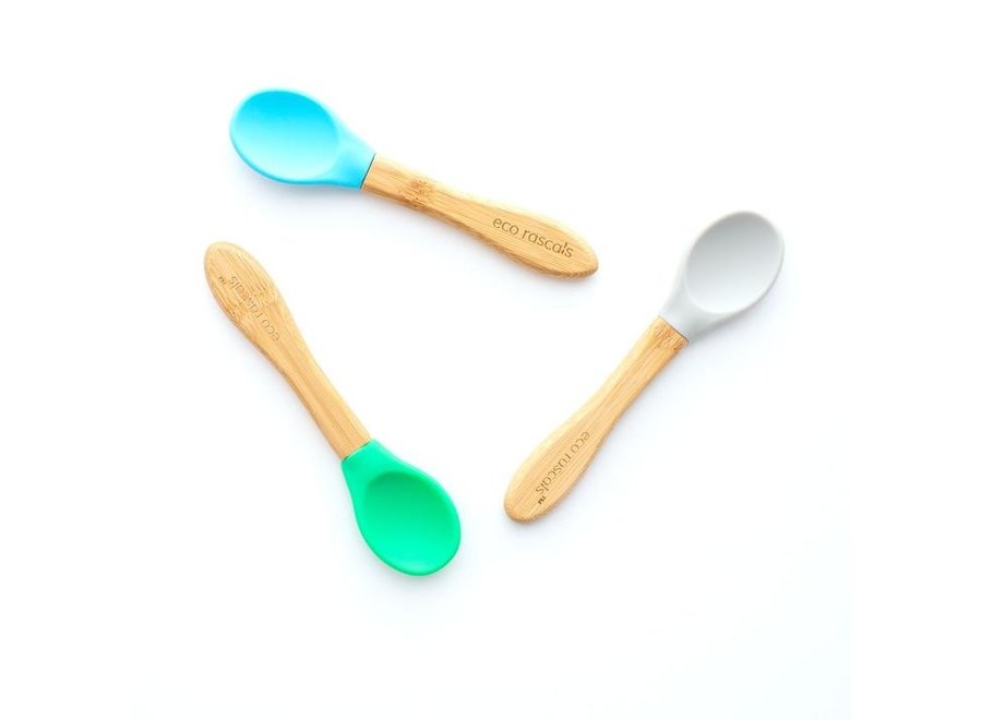 Bamboo spoons - set of 3 - Melamine free - Different colors