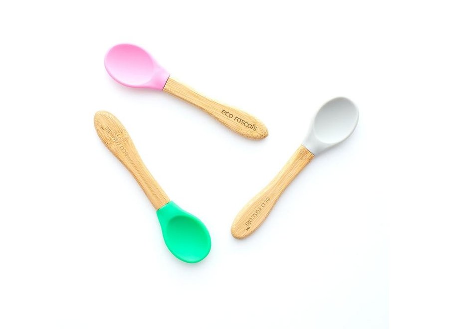 Bamboo spoons - set of 3 - Melamine free - Different colors