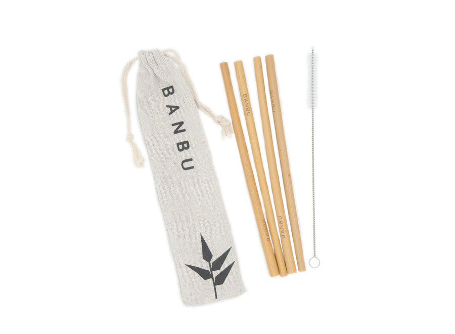 Bamboo straws - 4 pieces incl. Cleaner
