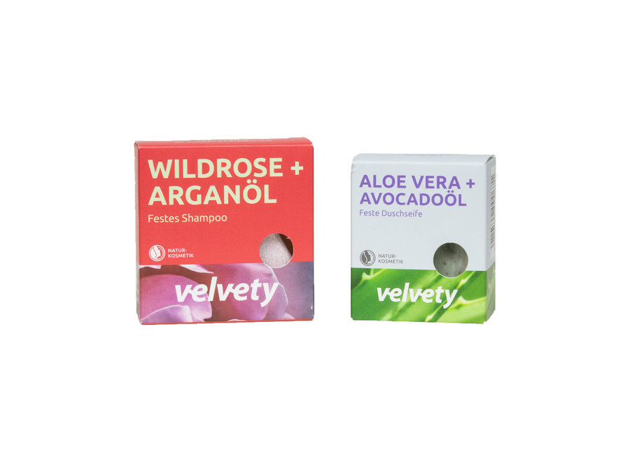 Shampoo bar & soap bar | wild rose & argan oil, aloe vera & avocado oil | Zero waste