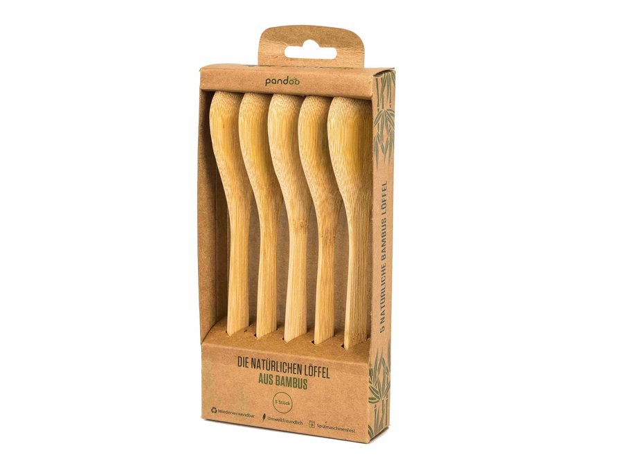 Cutlery set - 15-piece - Bamboo - Reusable