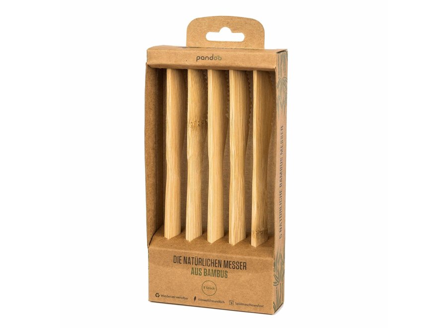 Cutlery set - 15-piece - Bamboo - Reusable