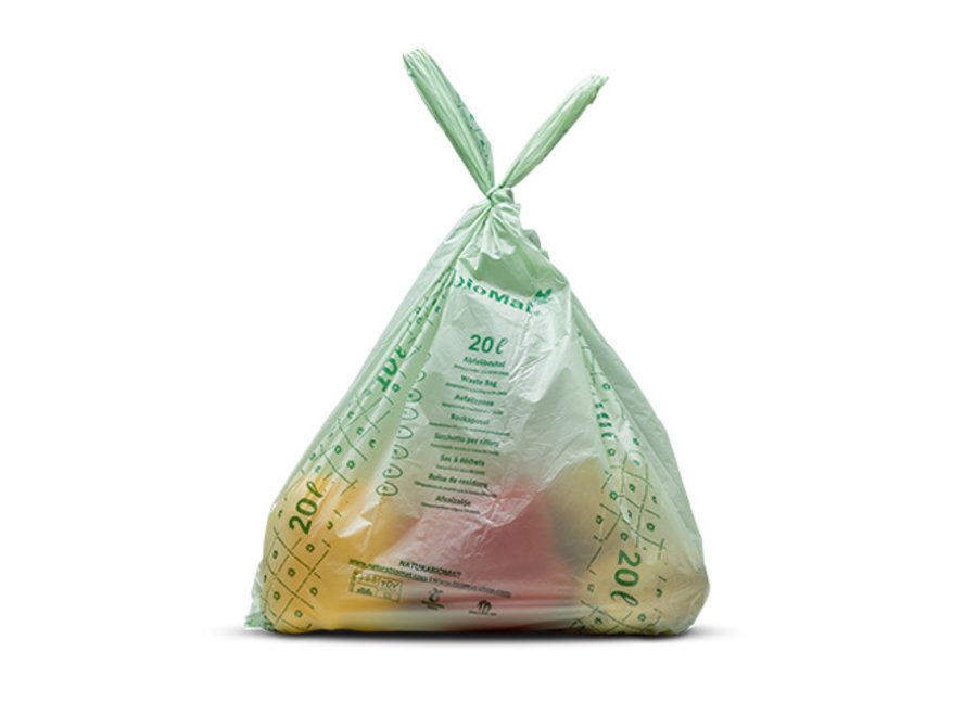 Compostable garbage bags with handles 26 x 15/20 liters