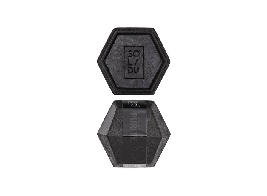 Solidu - Hand-, Körper- & Seifenbar - Purity - Houtskool - Reinigt tiefenwirksam - Ideal für fettige Haut