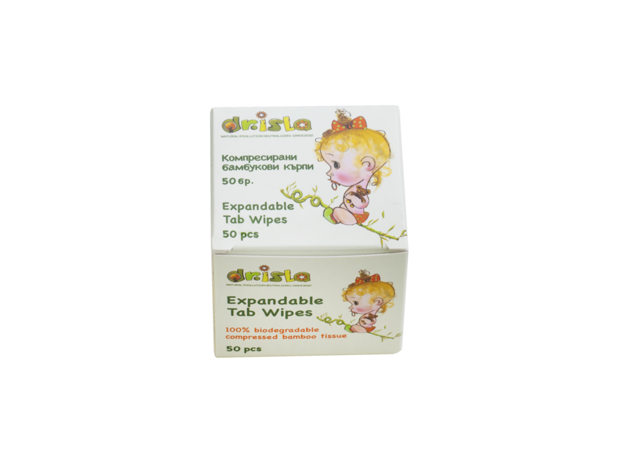 Compressed Baby Wipes – Bamboo – 50 Tablets