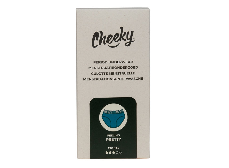 Cheeky Pants sous-vêtements menstruels Feeling Pretty - Teal - Confort suprême et zéro déchet pour vos règles