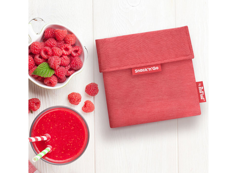 Snack'n Go - Natur Rot - Umweltfreundliches Design - Wiederverwendbar und BPA-frei