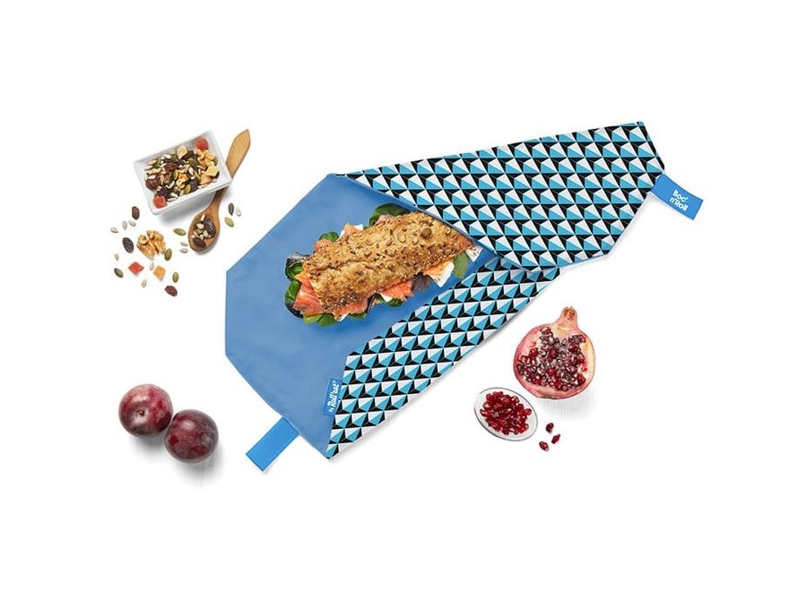 Boc'n'Roll - Emballage Alimentaire - Carreaux Bleus - Pratique et Durable pour vos Repas