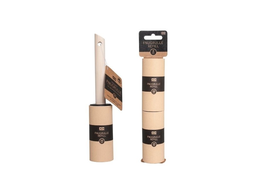 Lint roller- With wooden handle + refill 2-pack