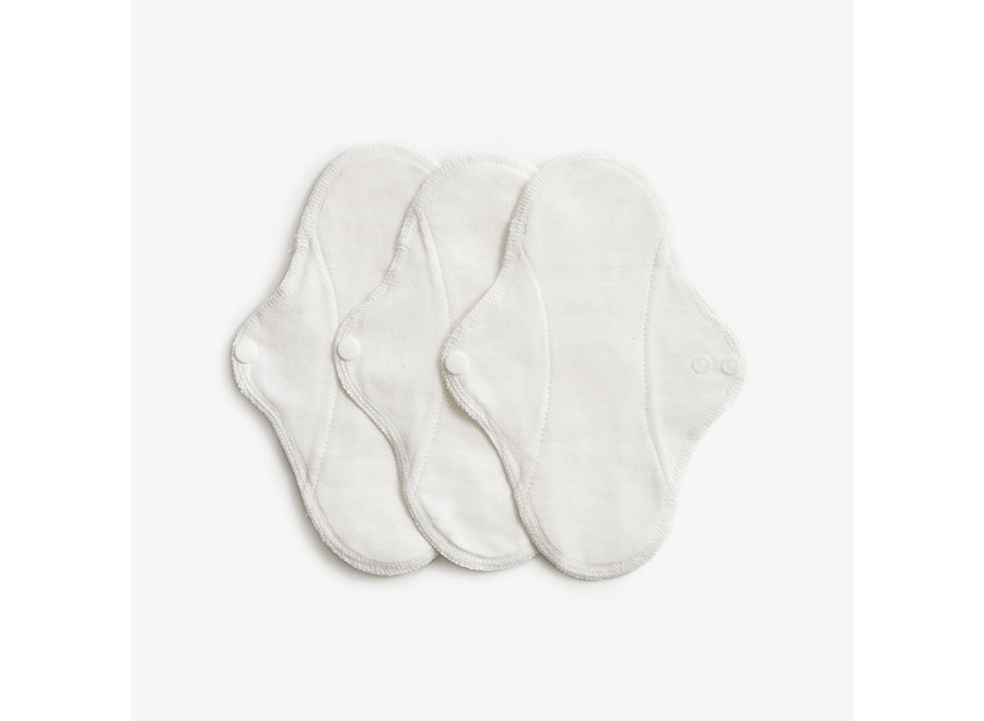 Starter Kit Washable Sanitary Pads - White - Push Buttons