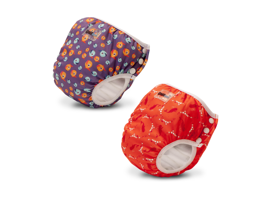 Bambinex - Schwimmwindel/Trainingshose Lucky Purple + Bubble - XS