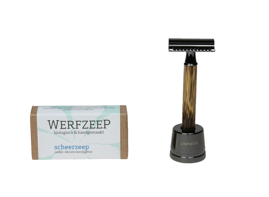 Shaving soap + Pandoo Safety razor bamboo