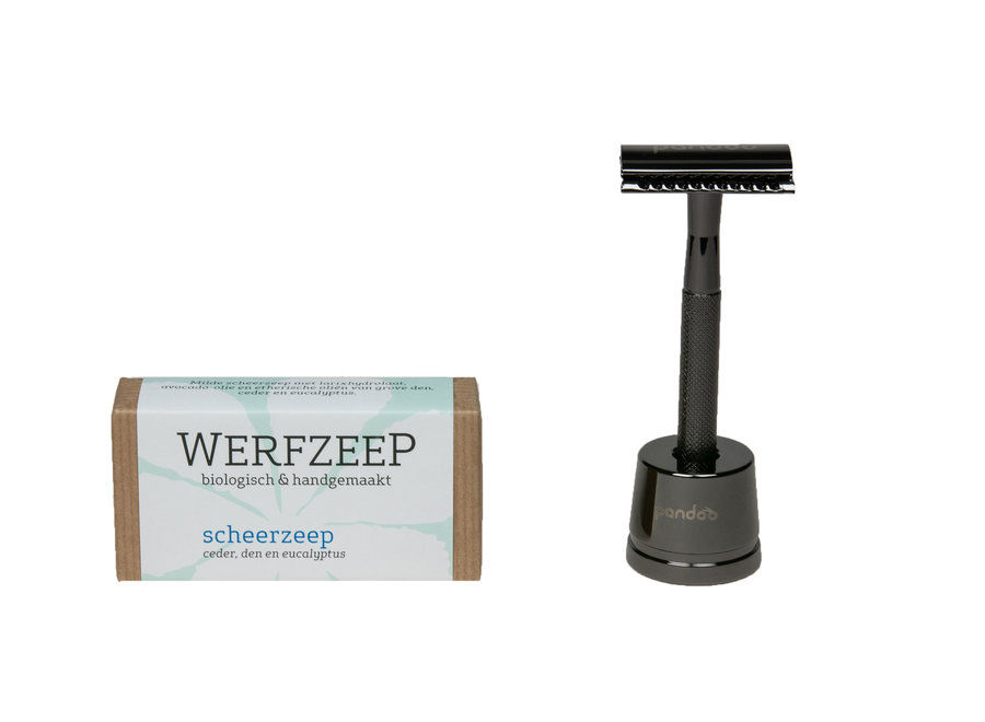 Shaving soap + Pandoo Safety razor black