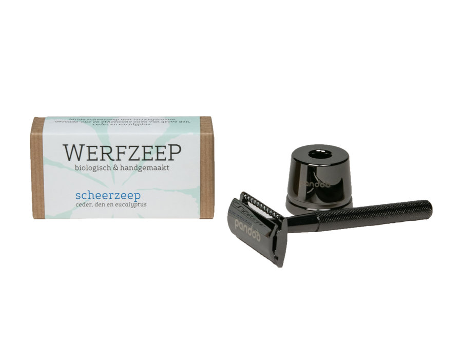 Shaving soap + Pandoo Safety razor black