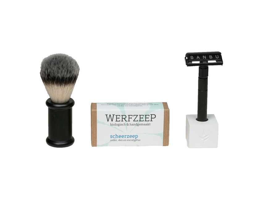 Shaving set Banbu butterfly + Shaving soap - Werfzeep