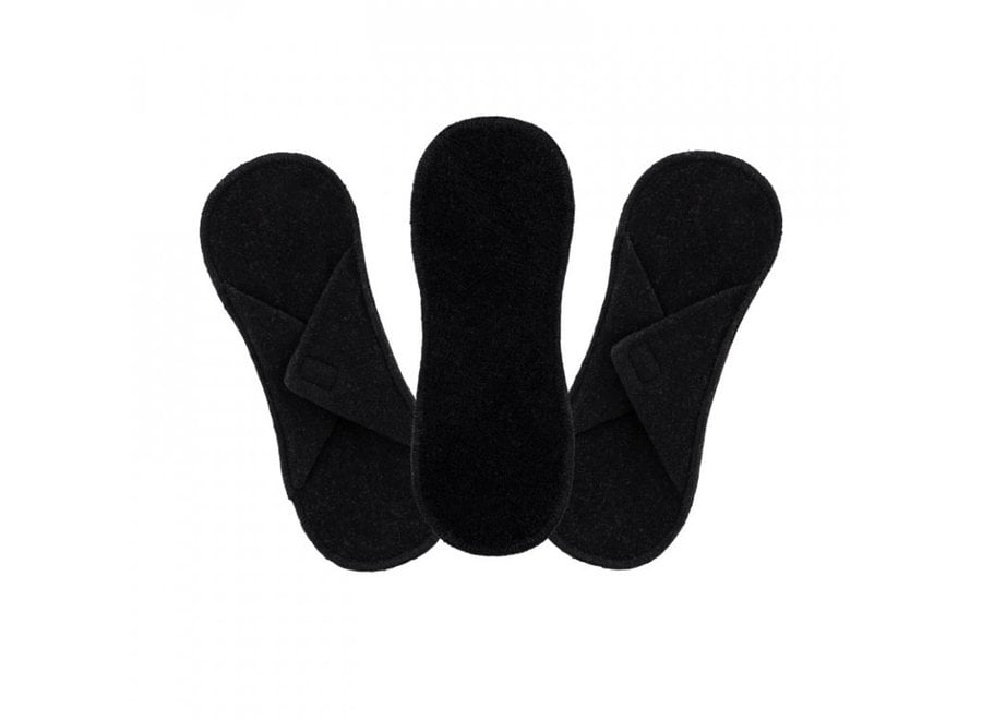 Waschbare Slipeinlagen mit Klettverschluss - Weiß oder Schwarz - 3er-Pack