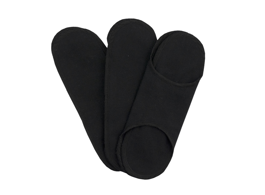 Serviette hygiénique lavable - sans fermeture - 3 pièces - Noir, respectueuse de l'environnement