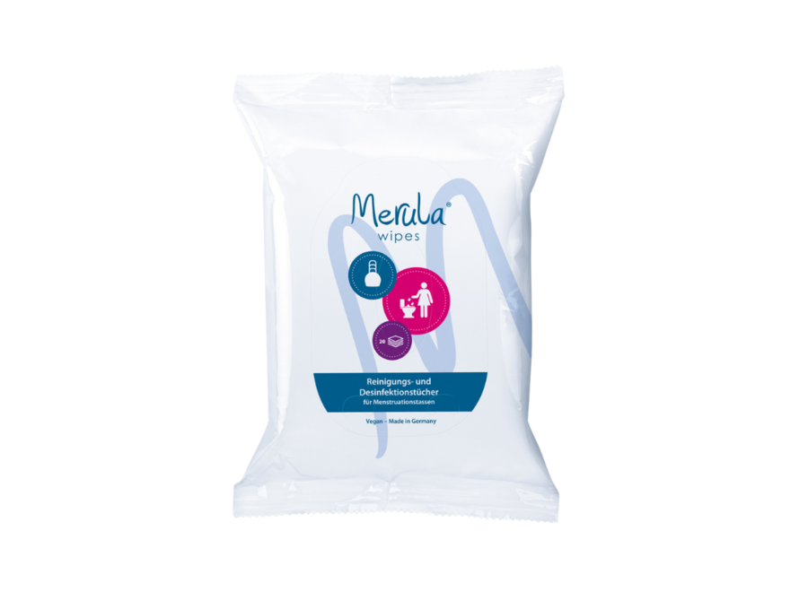 Merula - ReinigungsTücher - Menstruationcup - 20 Wipes - Vegan