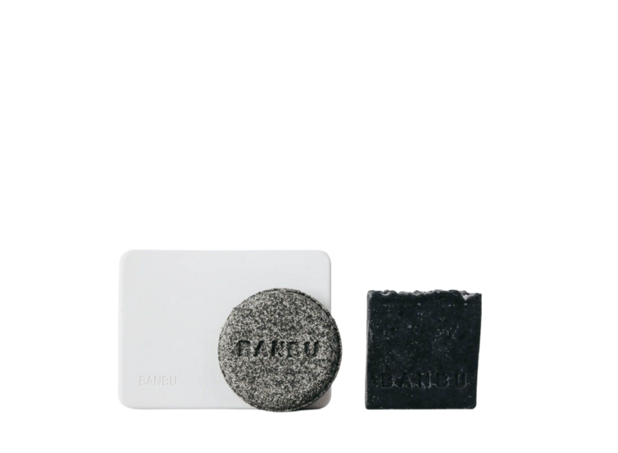 Shampoo bar & soap bar charcoal | incl. soap holder | Zero waste