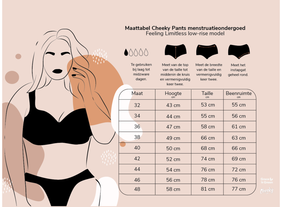 Set of 3 - menstrual thong Feeling Limitless- Low rise