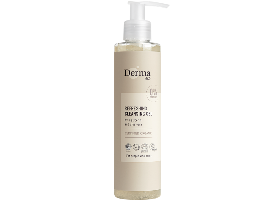 Derma Eco - Reinigungsgel - 200 ML - parfumfrei - 100% vegan - ohne Duftstoffe und Farbstoffe