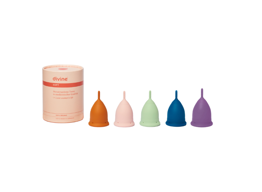 DivineCup - Menstruationstasse - Modell S - Pretty in Pink - Soft - 100% medizinisches Silikon - für leichtere Tage geeignet