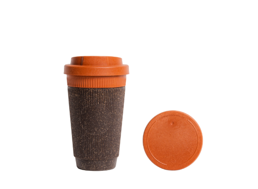 Herbruikbare koffiebeker Refined + Afgesloten cap  - Cayenne - 350 ML