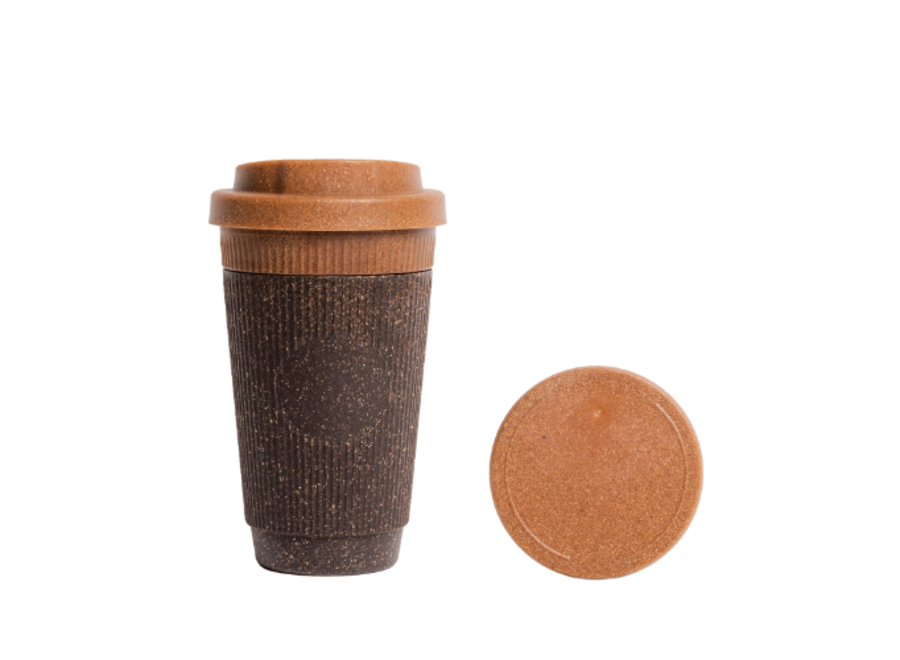 Herbruikbare koffiebeker Refined + Afgesloten Cap - Nutmeg - 350 ML