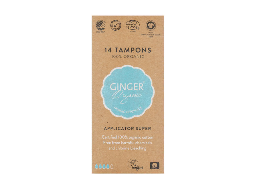Tampons with applicator Organic cotton Super Grace is Green