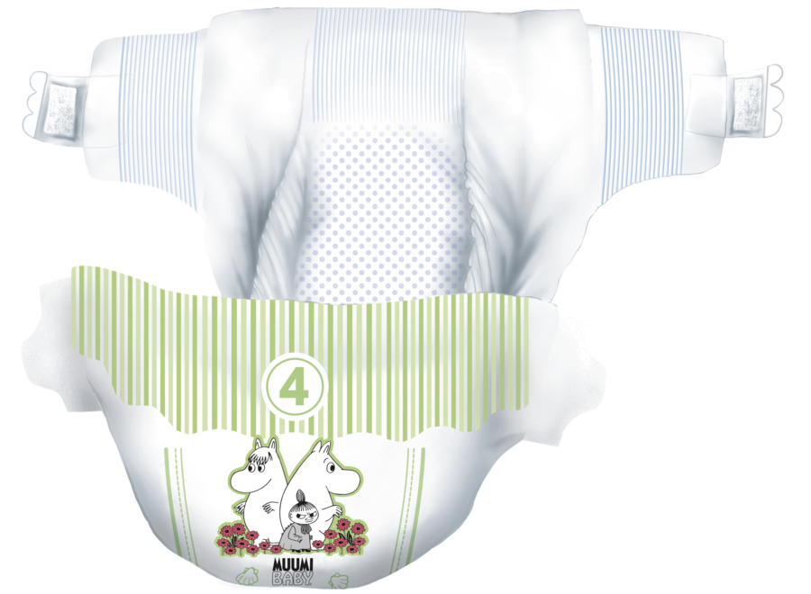 Moomin Baby Eco Wegwerpluiers  - maat 4 - 7 t/m 14 kg - Voordeel verpakking