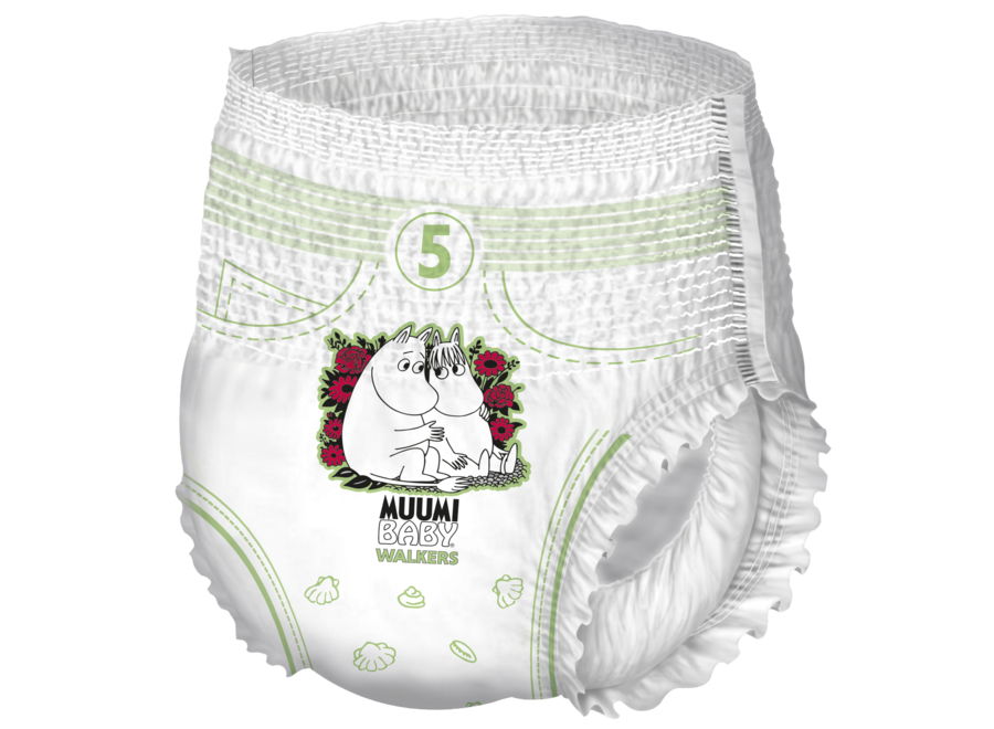 Moomin Baby - Eco Windelhosen - Größe 5 - 10 bis 15 kg - Sanft auf der Babyhaut - 100% natürliche Materialien