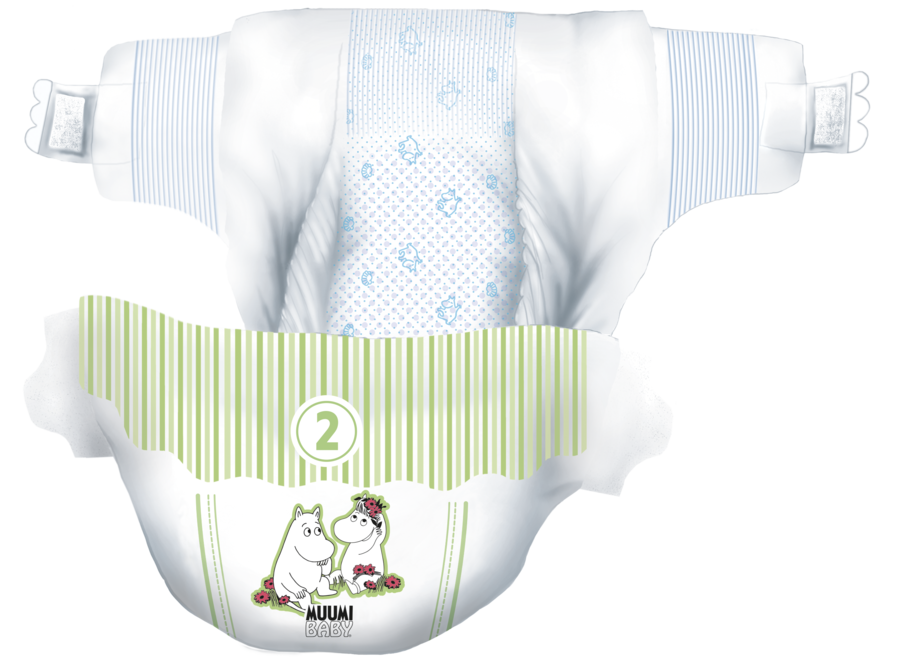 Moomin Baby Eco Wegwerpluiers - maat 2 - 3 t/m 6 kg