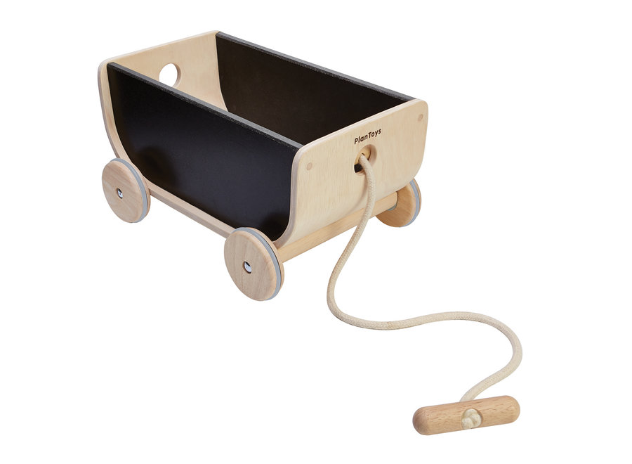 Wagon à tirage - Noir | Jouet en bois écologique et durable de PlanToys