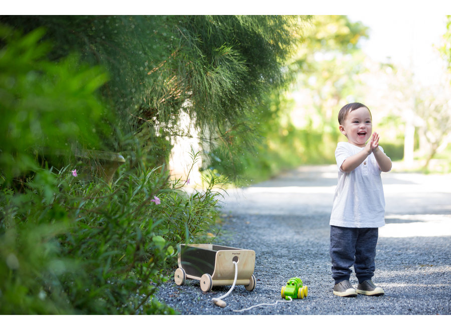 Wagon à tirage - Noir | Jouet en bois écologique et durable de PlanToys