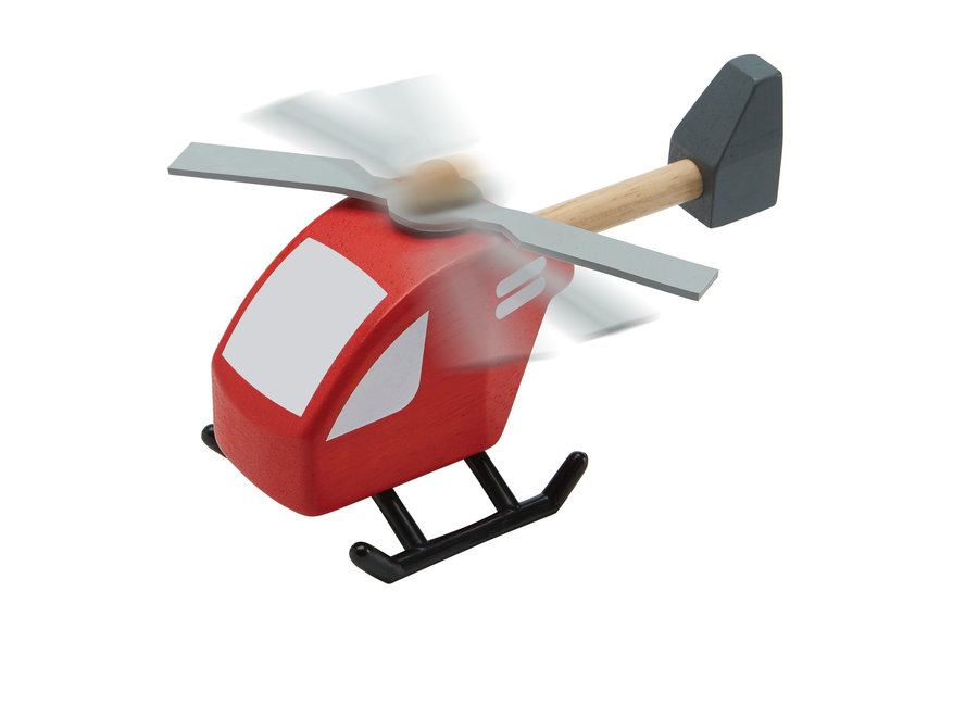 PlanToys - Helikopter - Holz - Rot