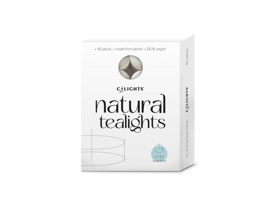 Natural tea lights - 40 pieces