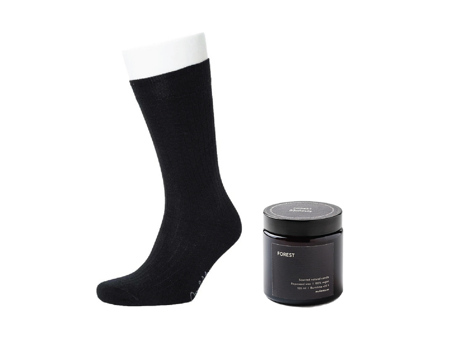 Socks – Organic cotton – 3-pack + Forest scented candle
