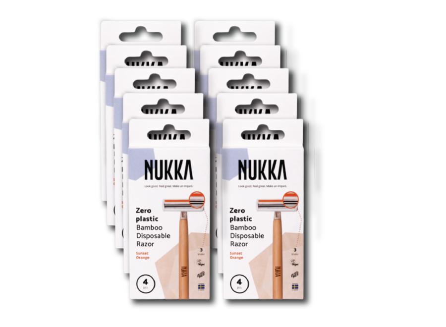 Nukka bamboo razor 3 blades orange 4-pack