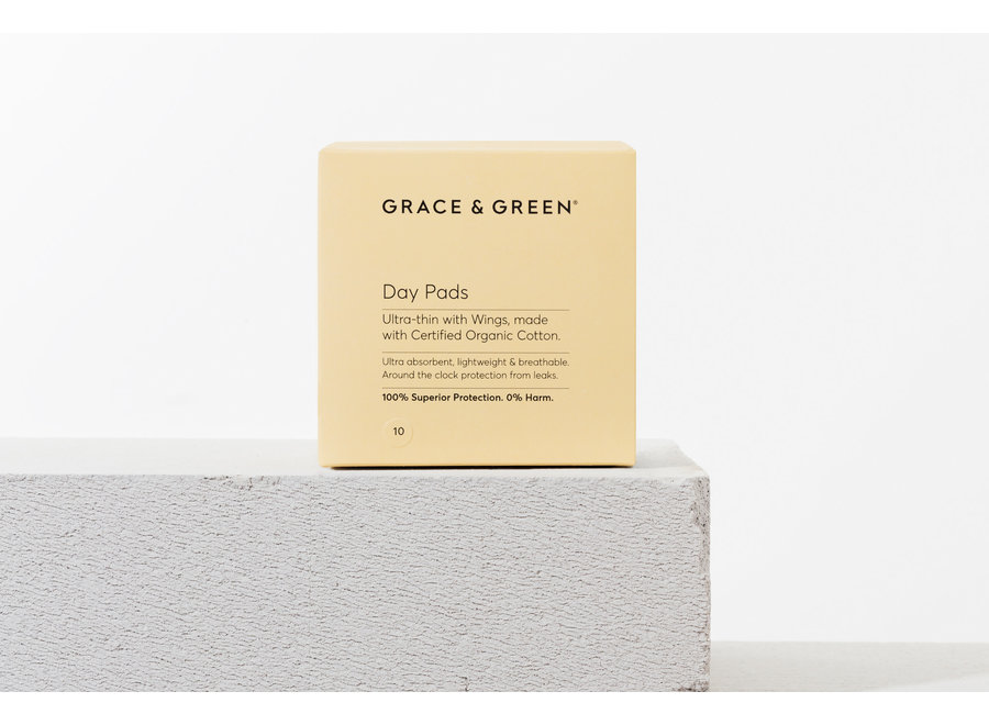 Voordeelverpakking - Grace and Green Maandverband dag organisch katoen - 12 x 10  stuks
