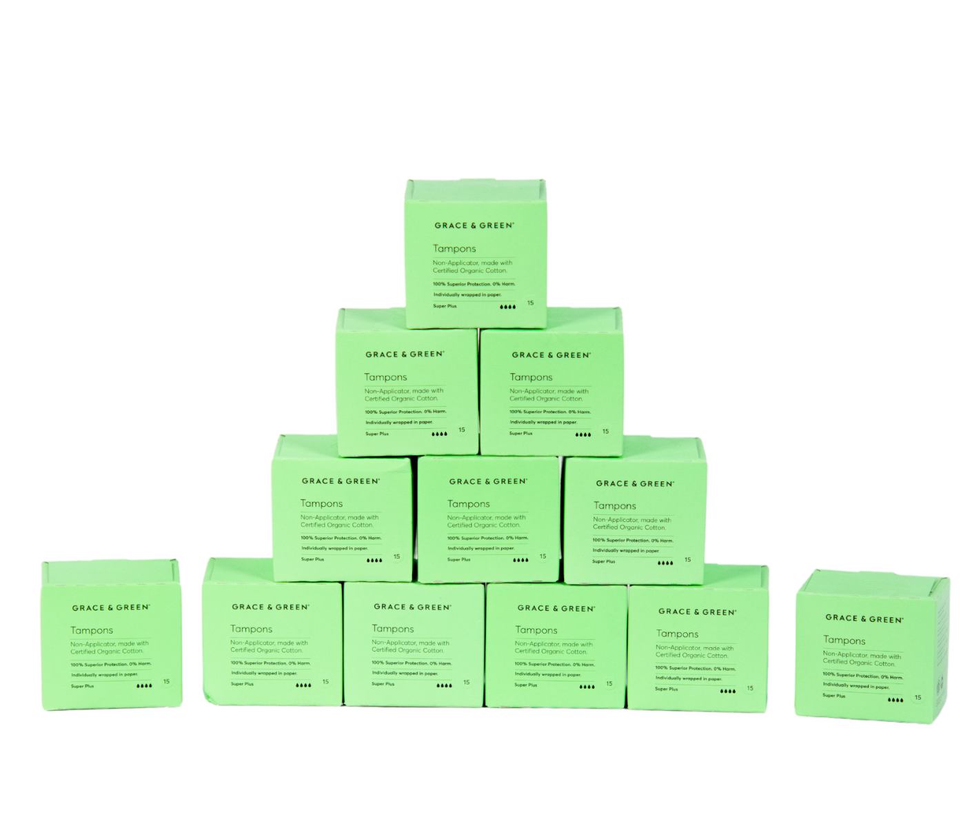 Grace and Green Tampons super plus organic cotton 12x15 pieces