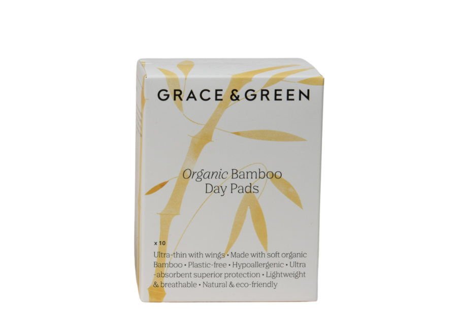 Voordeelverpakking - Grace & Green bamboo Dag maandverband 12 x 10 stuks