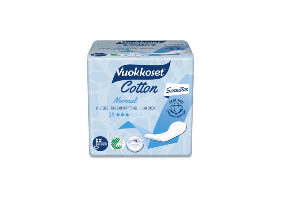 Value package - Vuokkoset sanitary towels organic cotton - 12 x 14 pieces