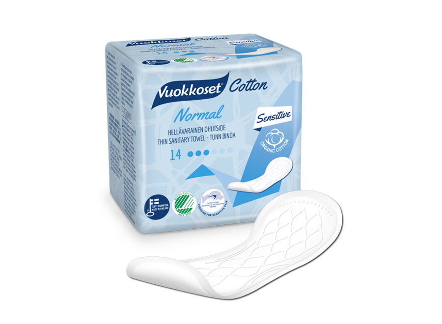 Value package - Vuokkoset sanitary towels organic cotton - 12 x 14 pieces