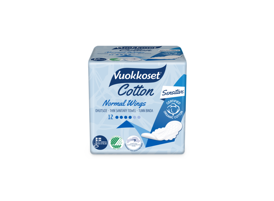 Value package - Vuokkoset Sanitary pads normal wings 12 x 12 pieces